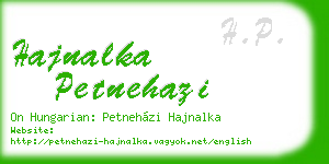 hajnalka petnehazi business card